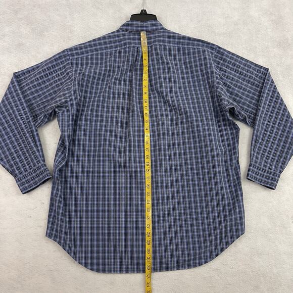 Polo Ralph Lauren Blake Shirt Mens XL Blue Pony Micro Plaid Button Down Two Ply - Picture 5 of 8
